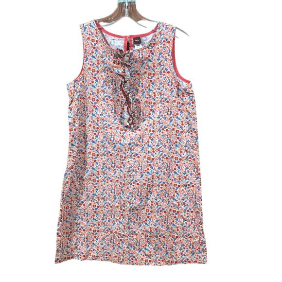 Tea Collection Floral dress Sz 12 Big Girls Sleeveless Sun Dress Linen Blend - Picture 1 of 6